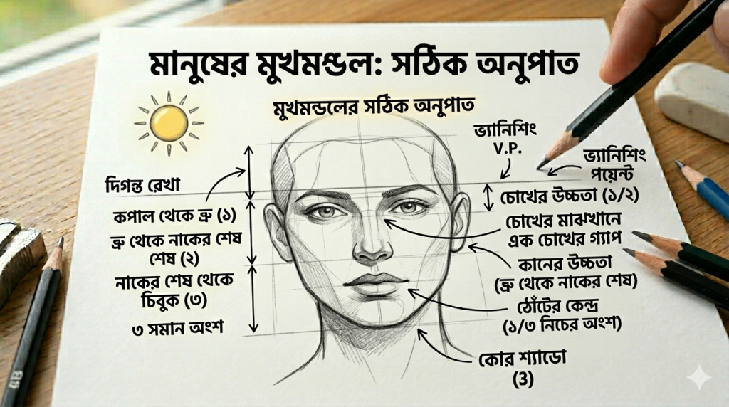 আর্ট টিউটোরিয়াল সিরিজ: পর্ব ০৫ - মানুষের গঠন বা অ্যানাটমি ড্রয়িং: সহজ ধাপে পোর্ট্রেট এবং ফিগার ড্রয়িং