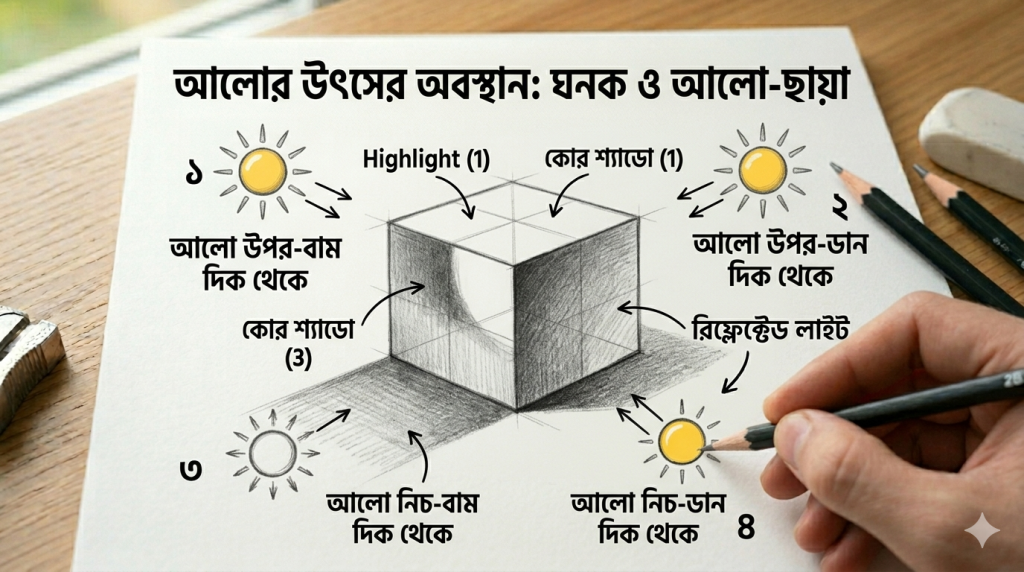 আর্ট টিউটোরিয়াল সিরিজ: পর্ব ০৩ - আলো-ছায়ার জাদু: ছবিতে ত্রিমাত্রিক গভীরতা তৈরির কৌশল আর্ট টিউটোরিয়াল সিরিজ: পর্ব ০৩ - আলো-ছায়ার জাদু: ছবিতে ত্রিমাত্রিক গভীরতা তৈরির কৌশল 2