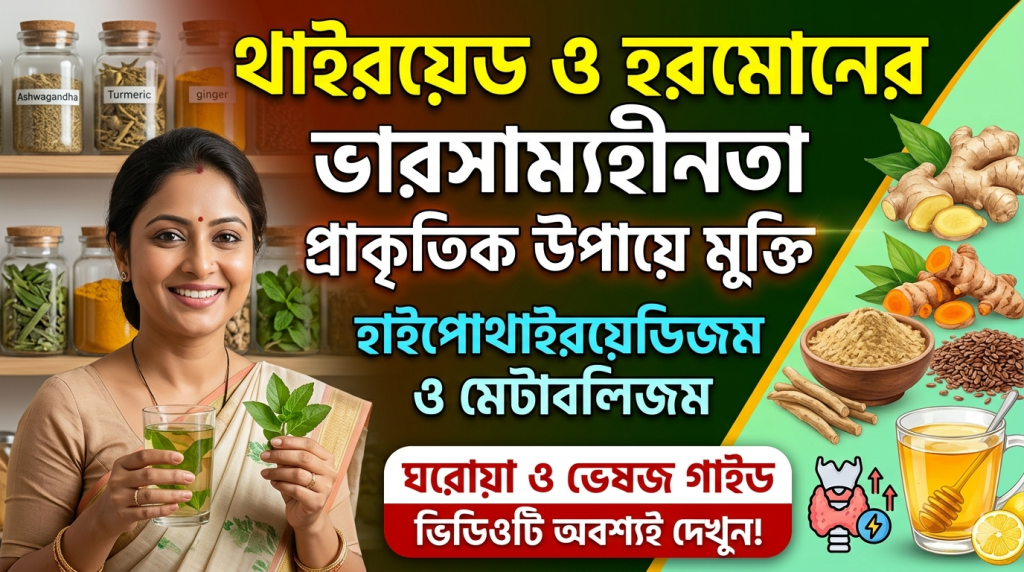 থাইরয়েড সমস্যা ও হরমোনের ভারসাম্যহীনতা থেকে মুক্তির প্রাকৃতিক উপায়: হাইপোথাইরয়েডিজম ও অলস মেটাবলিজম রোখার কার্যকর ঘরোয়া ও ভেষজ গাইড