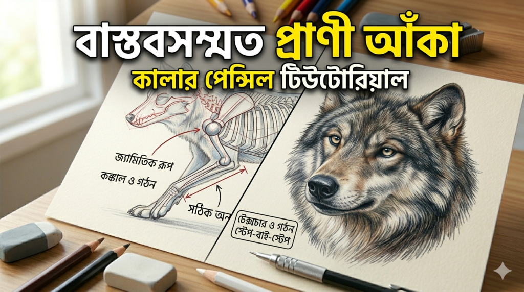 আর্ট টিউটোরিয়াল সিরিজ: পর্ব ১১ - কালার পেন্সিল দিয়ে বাস্তবসম্মত প্রাণীর চোখ ও নাক আঁকার অ্যাডভান্সড কৌশল