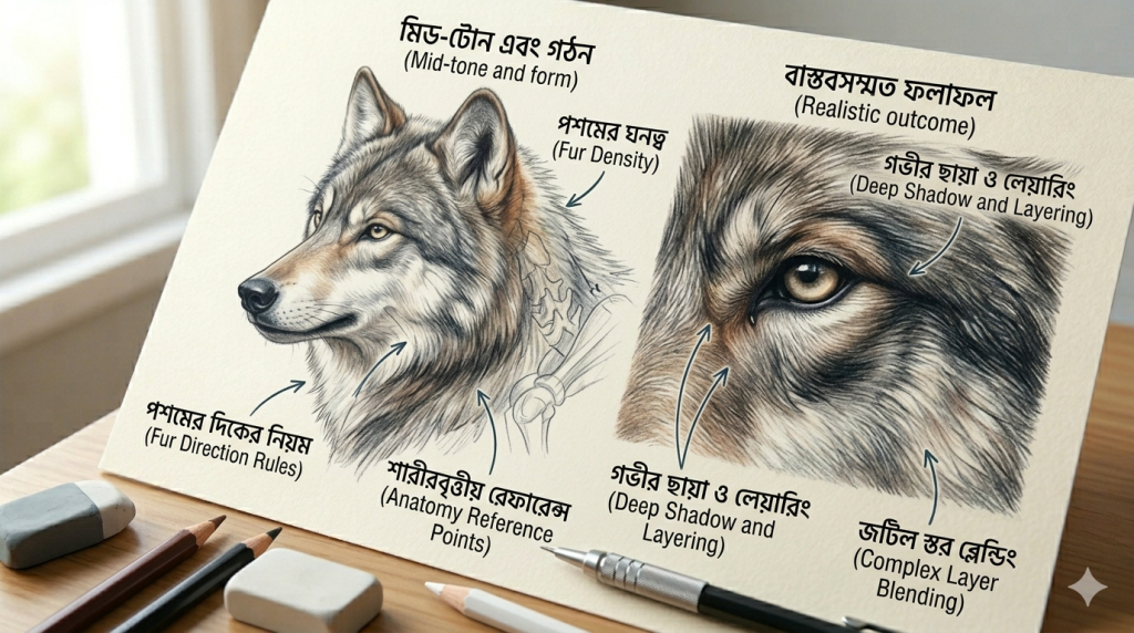 আর্ট টিউটোরিয়াল সিরিজ: পর্ব ১০ – কালার পেন্সিল দিয়ে বাস্তবসম্মত প্রাণী আঁকা আর্ট টিউটোরিয়াল সিরিজ: পর্ব ১০ – কালার পেন্সিল দিয়ে বাস্তবসম্মত প্রাণী আঁকা 5