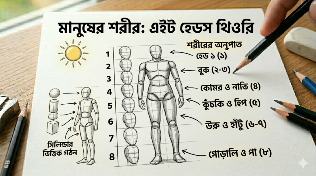 আর্ট টিউটোরিয়াল সিরিজ: পর্ব ০৫ - মানুষের গঠন বা অ্যানাটমি ড্রয়িং: সহজ ধাপে পোর্ট্রেট এবং ফিগার ড্রয়িং 1
