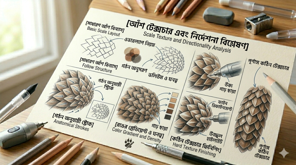 আর্ট টিউটোরিয়াল সিরিজ: পর্ব ১৩– আঁশ ও কুইলের টেক্সচার 4