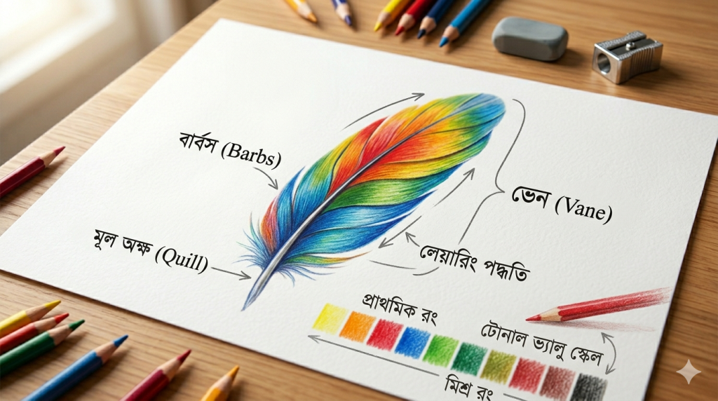 আর্ট টিউটোরিয়াল সিরিজ: পর্ব ০৯ - কালার পেন্সিল দিয়ে টেক্সচার: পালক, পশম এবং প্রাণীর ত্বক ফুটিয়ে তোলা আর্ট টিউটোরিয়াল সিরিজ: পর্ব ০৯ - কালার পেন্সিল দিয়ে টেক্সচার: পালক, পশম এবং প্রাণীর ত্বক ফুটিয়ে তোলা 3