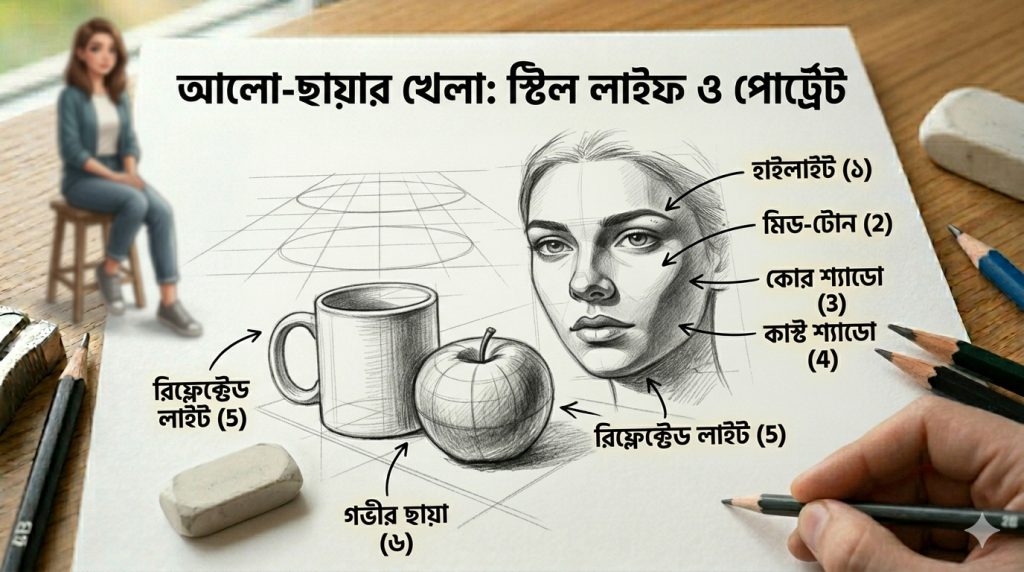 আর্ট টিউটোরিয়াল সিরিজ: পর্ব ০৫ - মানুষের গঠন বা অ্যানাটমি ড্রয়িং: সহজ ধাপে পোর্ট্রেট এবং ফিগার ড্রয়িং 4