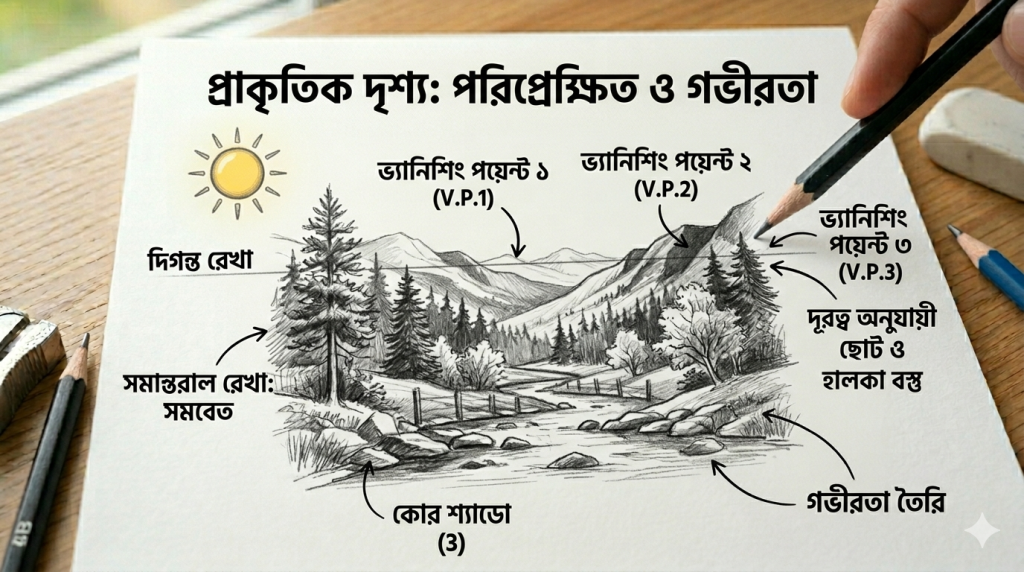 আর্ট টিউটোরিয়াল সিরিজ: পর্ব ০৪ - পরিপ্রেক্ষিতের খেলা: ছবিতে গভীরতা এবং দূরত্ব তৈরির জাবিকাঠি আর্ট টিউটোরিয়াল সিরিজ: পর্ব ০৪ - পরিপ্রেক্ষিতের খেলা: ছবিতে গভীরতা এবং দূরত্ব তৈরির জাবিকাঠি 3